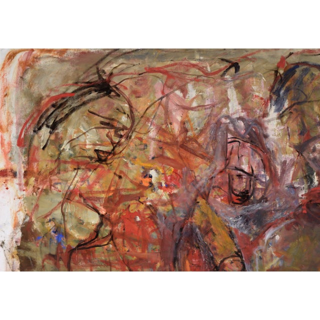 Expressionism Vintage Large Scale Neo-Expressionist Figurative Oil Painting by Daniel David Fuentes For Sale - Image 3 of 8