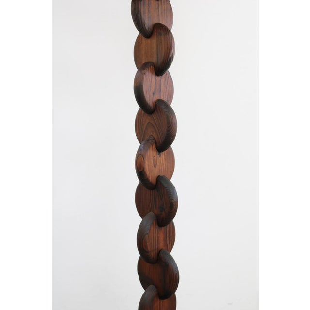 1960s Vintage Brutalist Floor Lamp in Pine from Temde, 1960s For Sale - Image 5 of 11