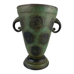 1920s Art Deco Cast Iron Feng Shui Urn Vase or Garden Planter