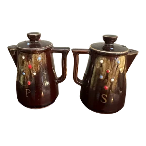 Vintage 1970s Mid-Century Modern Salt & Pepper Shakers, Made in Japan