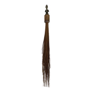 African Ceremonial Baule Broom W/ Female Figure 33" H For Sale