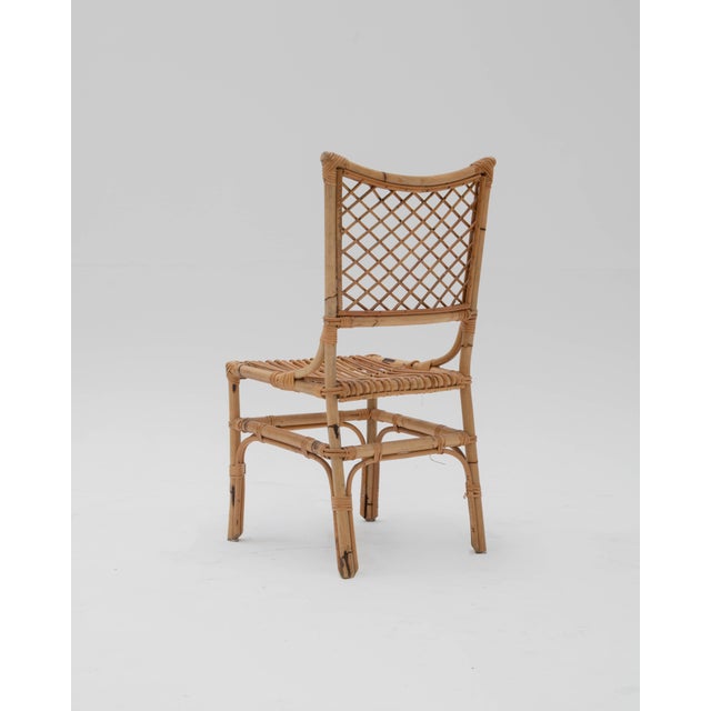 Brown Vintage Bamboo Dining Set, 1970s, Set of 5 For Sale - Image 8 of 11