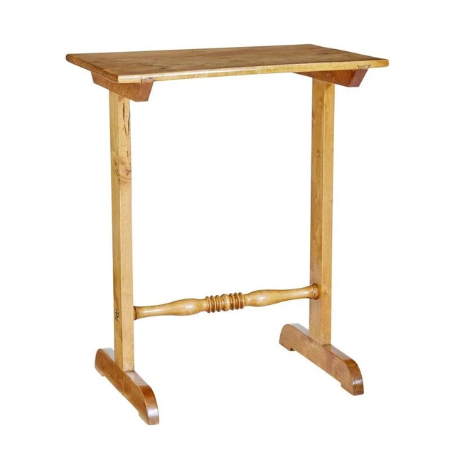 Wood 20th Century Swedish Birch Side Table For Sale - Image 7 of 8