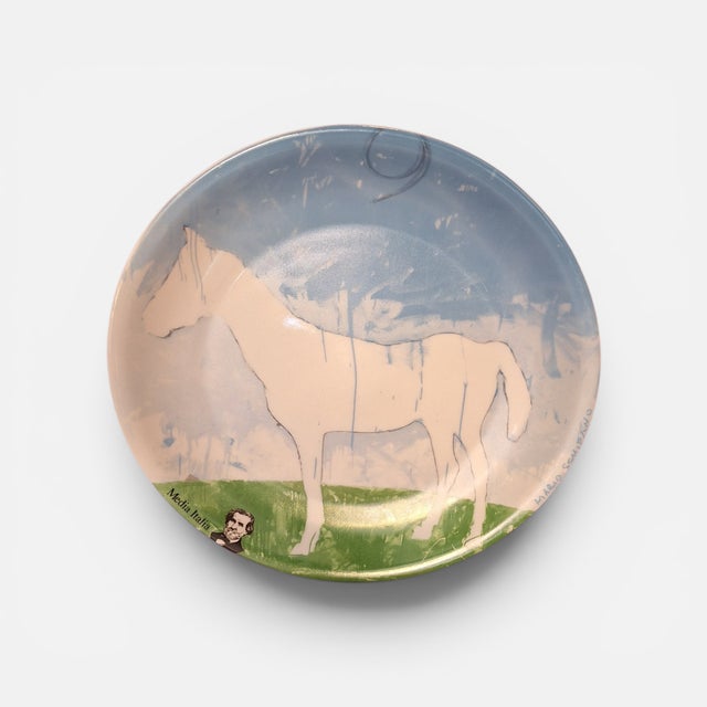 1990s Porcelain Plate by Mario Schifano Produced by Media Italia for Tognana, Italy, 1990s For Sale - Image 5 of 5