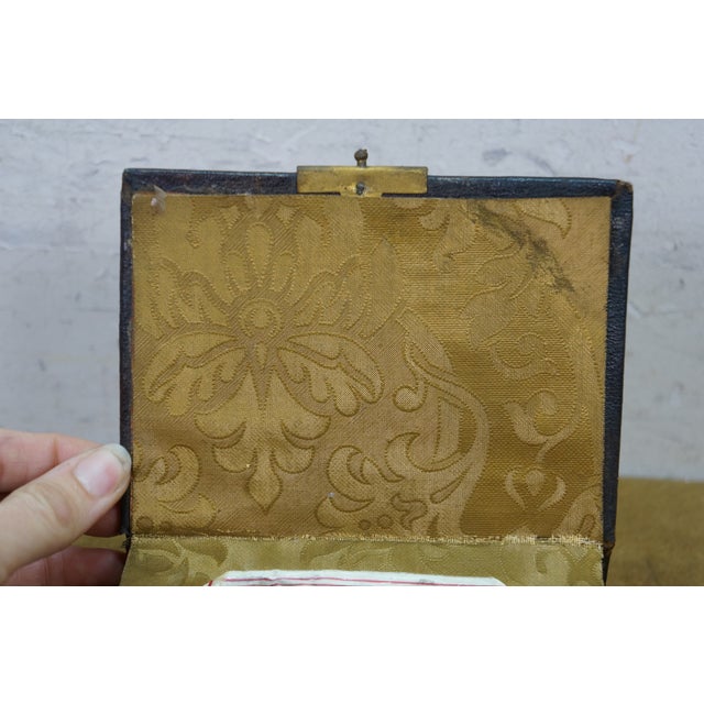 Antique Hidden Secret Embossed Leather Book Storage Compartment Box Album 5" For Sale - Image 11 of 14