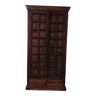 Antique Indian Door Armoire For Sale