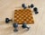 Charcoal Carved Marble Stemware (6 Goblets) Displayed on Handmade Chess/Checkerboard 1969 For Sale - Image 8 of 14