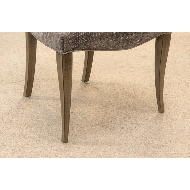 Contemporary Modern Restoration Hardware Fabric Upholstered Wooden Accent Chair For Sale - Image 9 of 9