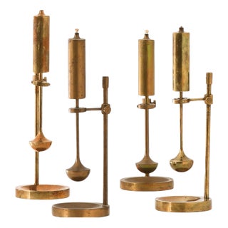 Oil Lamps in Brass from Ilse D. Ammonsen, 1950s, Set of 4 For Sale