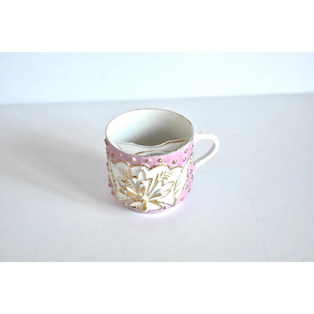 Antique German Porcelain Pink & Gilt Mustache Mug For Sale - Image 11 of 12