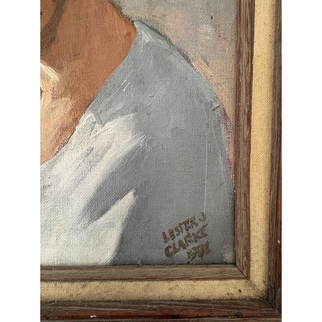 1990s Oil Painting -Portrait of a Woman by Lester J. Clarke For Sale - Image 4 of 12