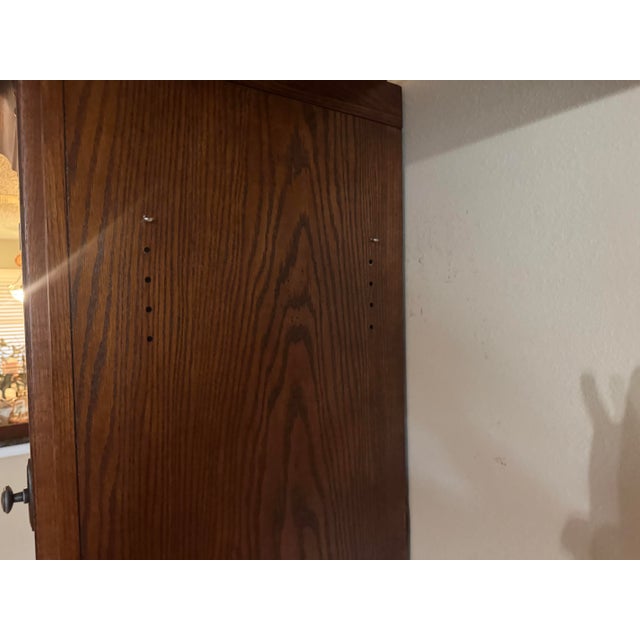 Wood Vintage 1994–95 Solid Oak Modular Entertainment Center | Savanna Finish | Lighted Display Cabinets-Adjustable For Sale - Image 7 of 12