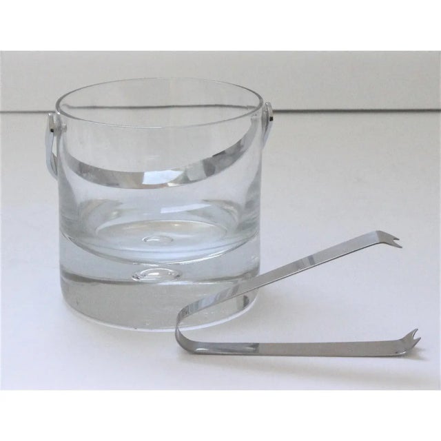 Personal 5" Ice Bucket and Tongs 1970s Italian Crystal and Chrome For Sale - Image 11 of 13