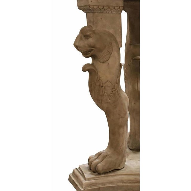 Greco-Roman Style Marble Pedestals with Lion Paw Feet, 1970s, Set of 2 For Sale - Image 6 of 7