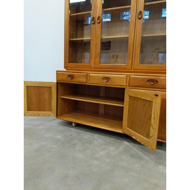Wood Vintage Sideboard / Hutch / China Cabinet by Ercol For Sale - Image 7 of 11
