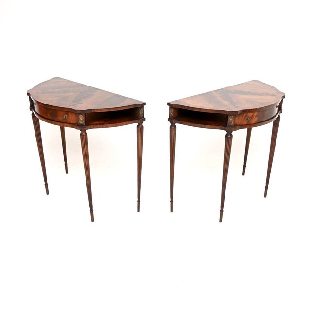 Regency Style Console Tables, 1950, Set of 2 For Sale - Image 4 of 11