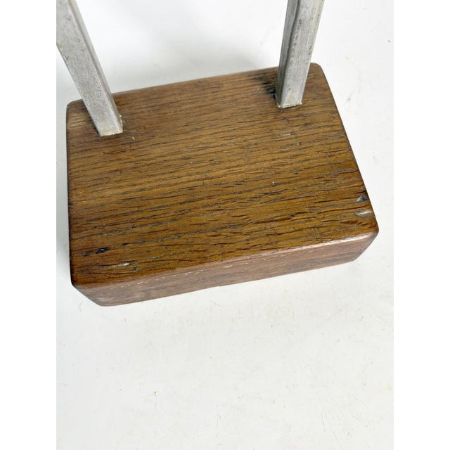 20th Century Minimalist Table Lamp with Aluminium Shade and Wooden Base, France For Sale - Image 13 of 14