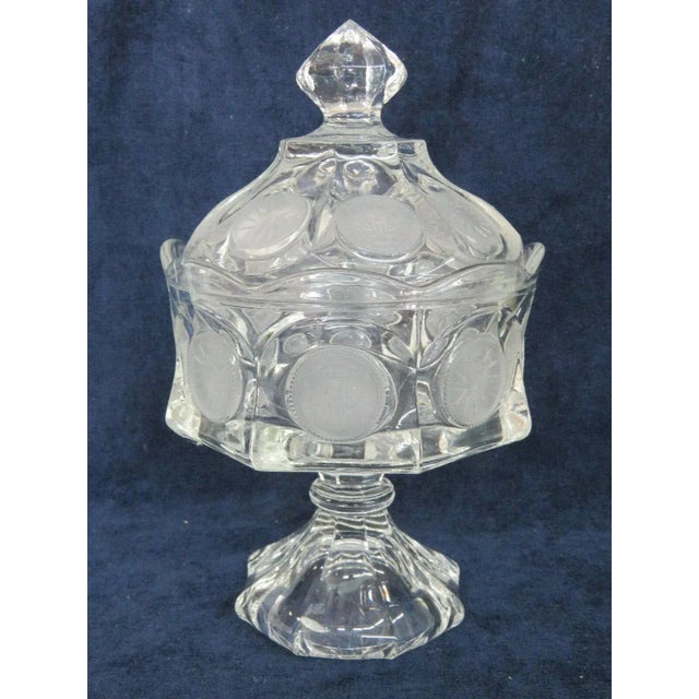 Fostoria Coin Glass Clear Wedding Bowl Candy Dish with Lid For Sale - Image 11 of 11