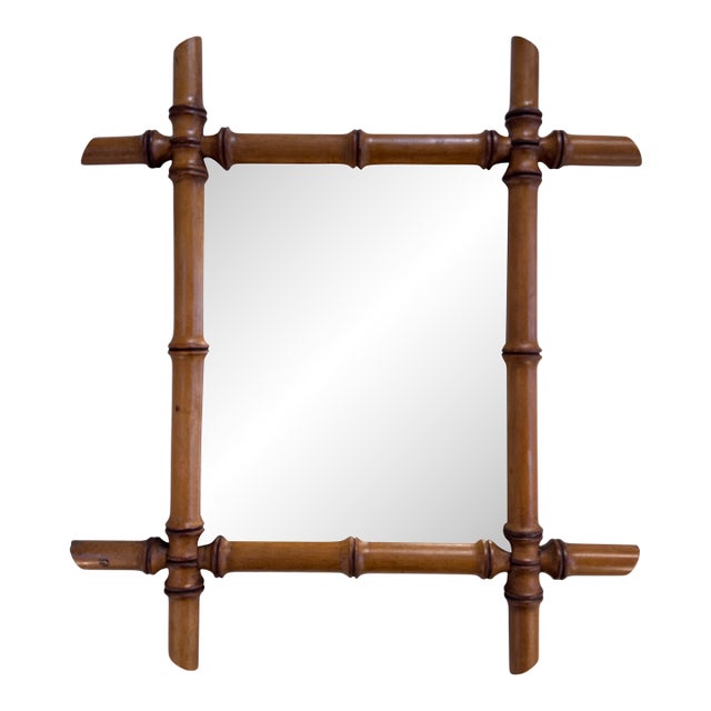 19th Century Bamboo Mirror For Sale
