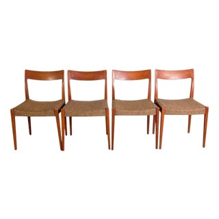 Mid-Century Kontiki Chairs in Teak by Yngve Ekström for Hugo Troeds, Set of 4 For Sale