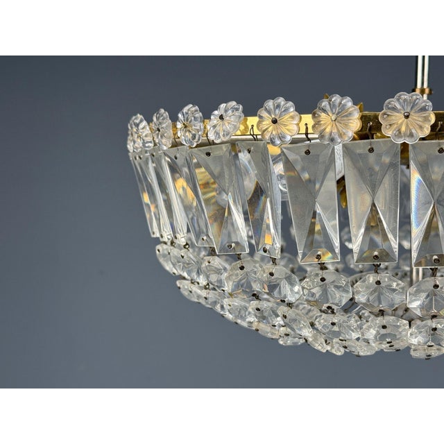 Neoclassical, Basket Pendant Light, Bronze, Crystal, France, 20th C. For Sale In New York - Image 6 of 17