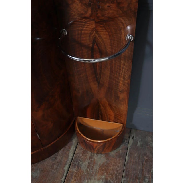 Brown Art Deco Figured Walnut Hall Stand, 1930s For Sale - Image 8 of 16