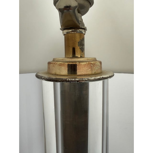 Transparent Restoration Hardware Glass Column Table Lamp For Sale - Image 8 of 12