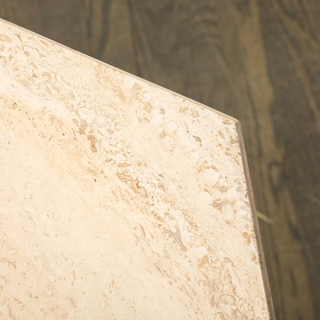 Pair of Mid-Century Modernist Hexagonal Travertine Pedestals For Sale - Image 17 of 18