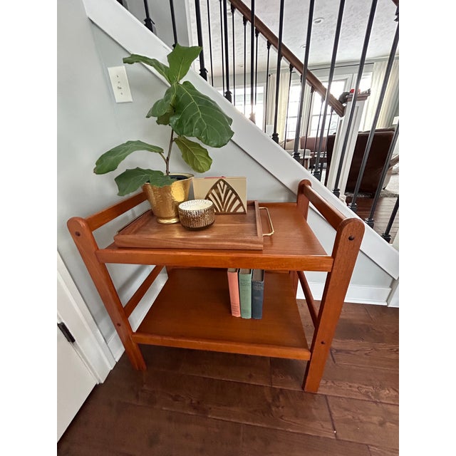 Brown 1960s Mid-Century Modern Teak Bar Cart Server For Sale - Image 8 of 11