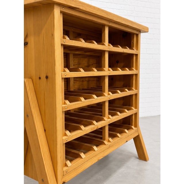Scandinavian Mid Century Modern Pine Wine Rack C. 1970’s For Sale - Image 9 of 11