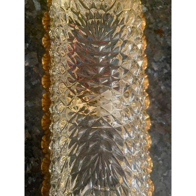 1950s Diamond-Cut Crystal and Gilt Bronze Sconces from Glashütte Limburg, 1950, Set of 6 For Sale - Image 5 of 6
