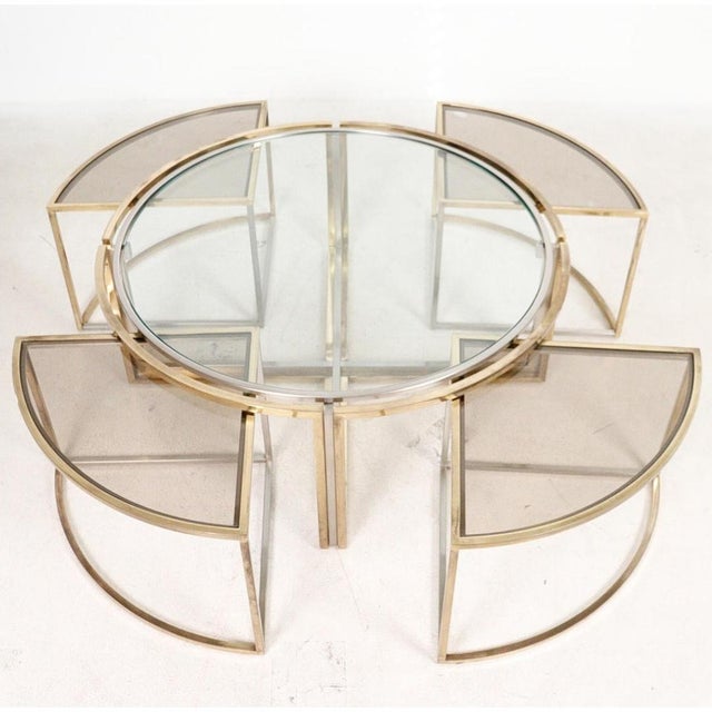 Chrome and Brass Nesting Tables from Maison Charles, 1970s, Set of 5, in Good conditions. Designed 1970 to 1979 I have...