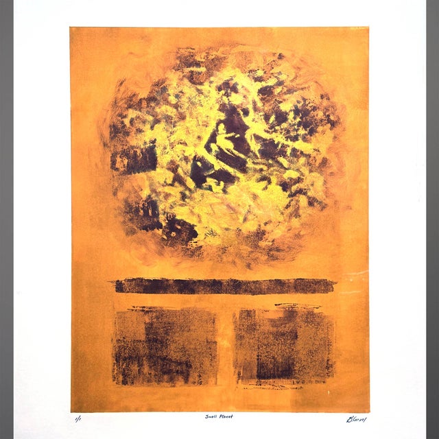 Abstract Expressionism Bruce J. Bloom Small Planet Monotype 26 X 32 For Sale - Image 3 of 3