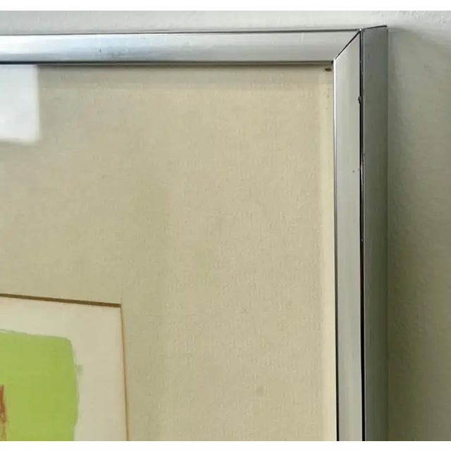 Green Girl Reaching Forward Lithograph by Albert Walker Signed & Framed, Artist Proof 1950's For Sale - Image 8 of 10