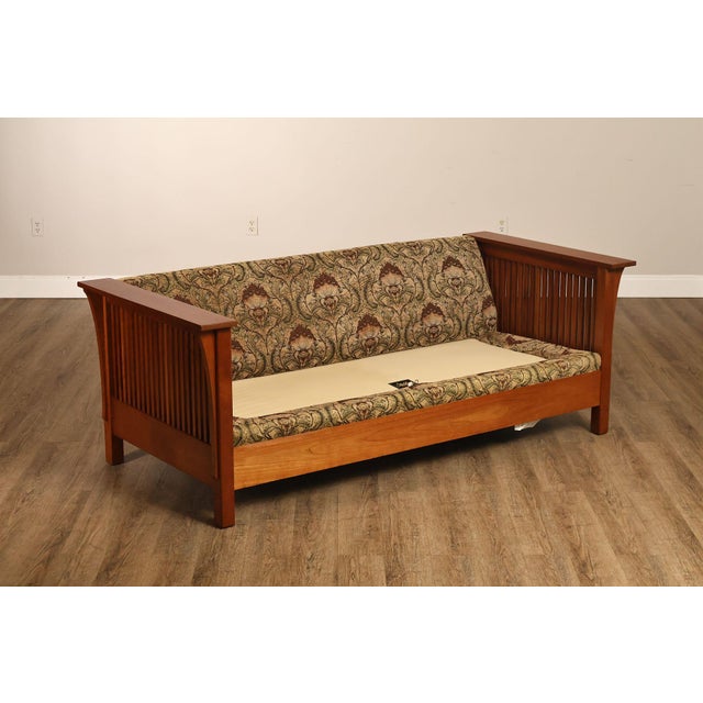 L. & J.G. Stickley, Inc. Stickley Mission Collection 'Fayetteville' Cherry Frame Sofa For Sale - Image 4 of 18