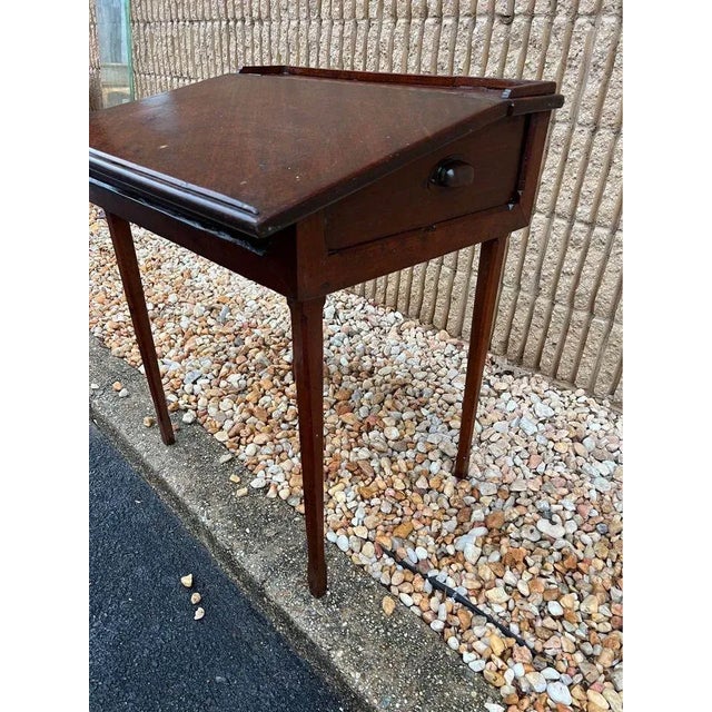 Wood Georgian Style Solid Mahogany Reading or Writing Table Desk. 19th Century For Sale - Image 7 of 12