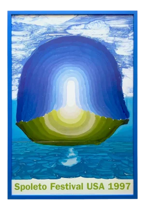 David Hockney Vintage 1997 Lithograph Print Framed Spoleto Festival Poster " Orfeo Ed Euride " 1994