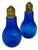 Mid-Century Modern 1970's Petite Cobalt Blue Lightbulb Salt and Pepper Shakers | Mid Century Blue Glass Kitchen Decor | Retro Novelty Gift For Sale - Image 3 of 13