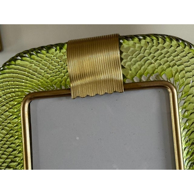 Yellow-Green Murano Glass Photo Frame, 2000s For Sale - Image 6 of 13