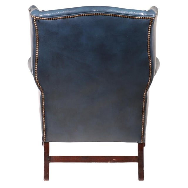 Traditional Experience Unparalleled Relaxation With a Vintage Two-Piece Classic Leather Wingback Chair & Ottoman For Sale - Image 3 of 7