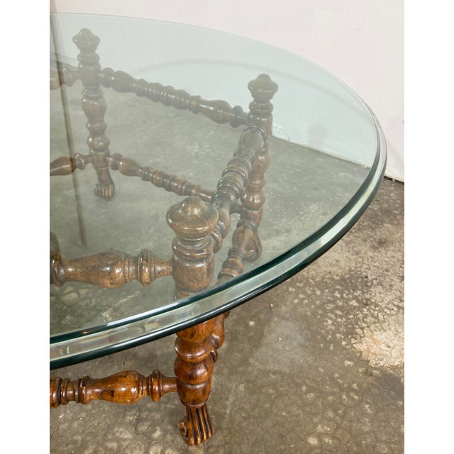 Vintage Baker Furniture Coffee Table W/ Beveled Glass Top Chairish