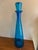 You are viewing a monumental Blue Glass Floor Decanter + Stopper by Wayne Husted for Blenko c1960s. The design features a...