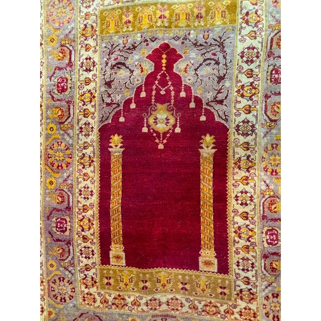 Wool pile genuine hand made antique Turkish Prayer rug -
