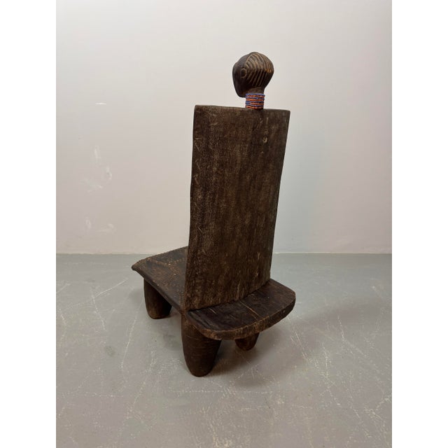 Mid-Century Modern African Ceremonial Kings Chair, Tanzania, 1940s For Sale - Image 9 of 10