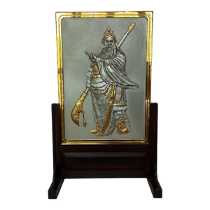 1990s Guan Gong Pewter and Gold Plaque - Royal Selangor