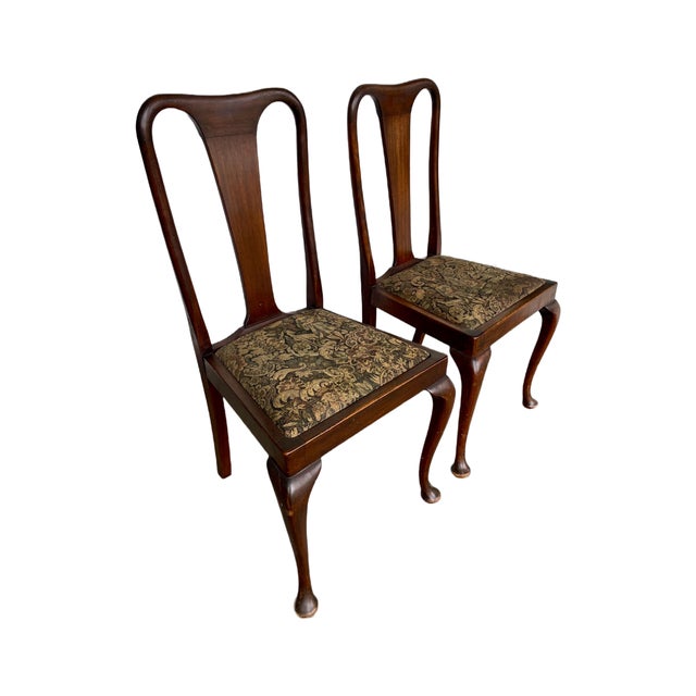 MidToLate 19th Century Queen Anne Chairs With Slip Seats Pair