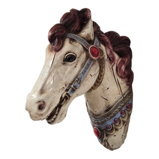 Mid Century Alfco Ny Carousel Horse Head Wall Mount Sculpture MCM Rustic Figurehead For Sale