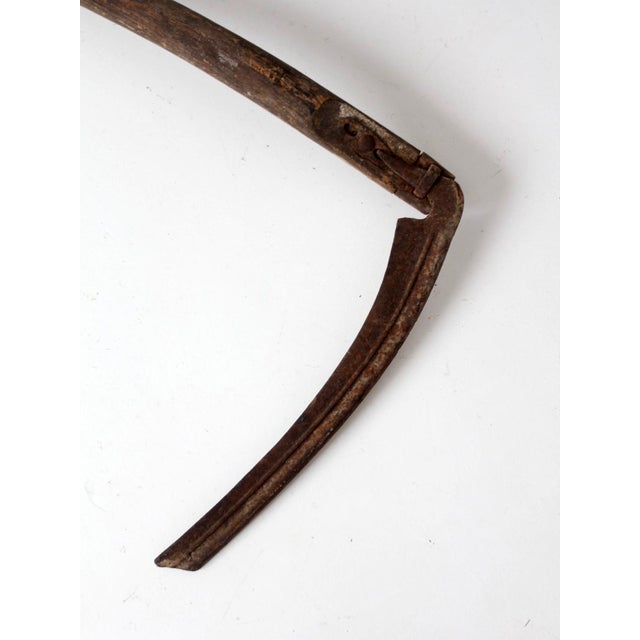 Antique Wood and Iron Farm Scythe For Sale - Image 9 of 11