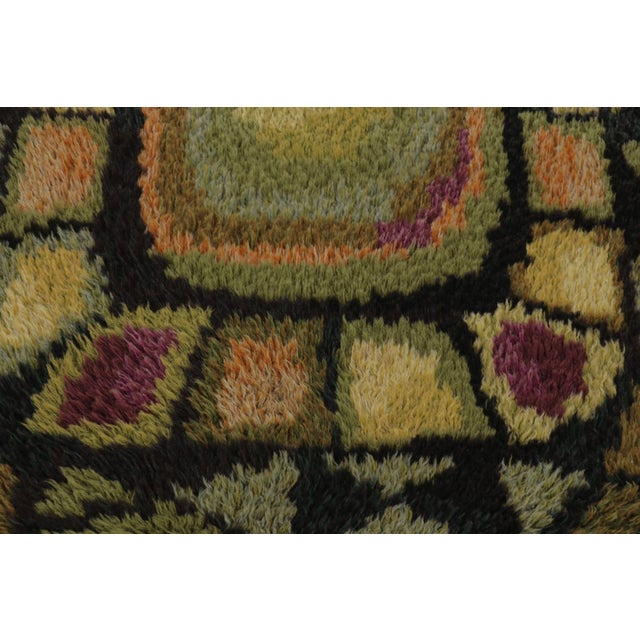 1960s Vintage Swedish Rya Runner, Earth Tones With Mosaic Geometry - Rug & Kilim For Sale - Image 5 of 10