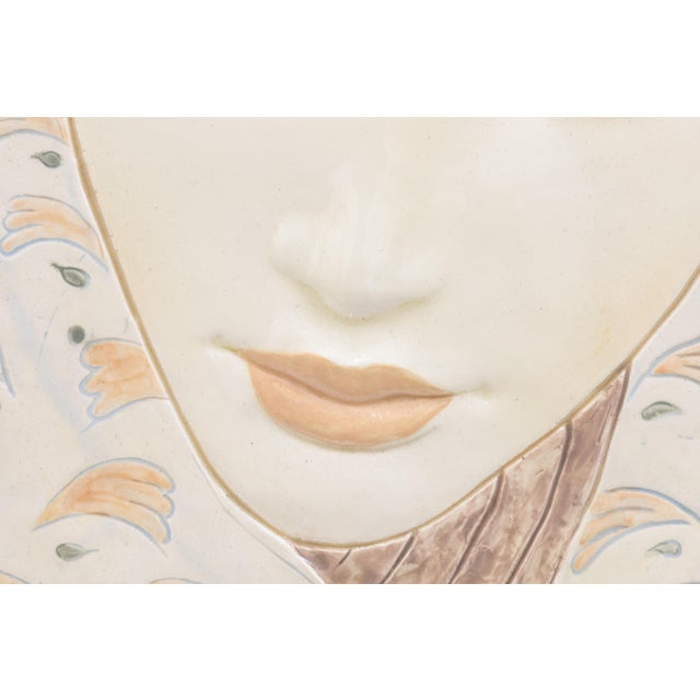 Figurative Frank Gallo Woman in the Rain Signed Figurative Ceramic Tile 28/200 Framed 1980s For Sale - Image 3 of 7